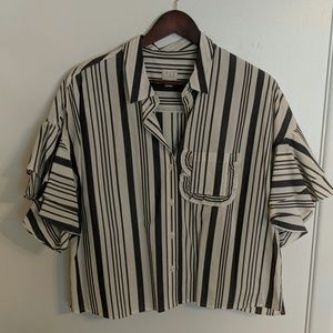A New Day Striped Ruffle Shirt XL